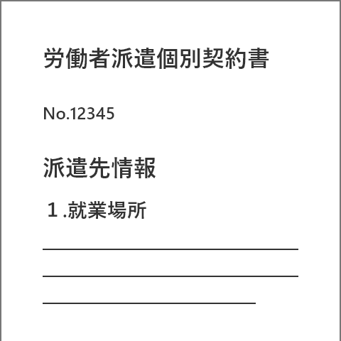 労働者派遣個別契約書（イメージ）